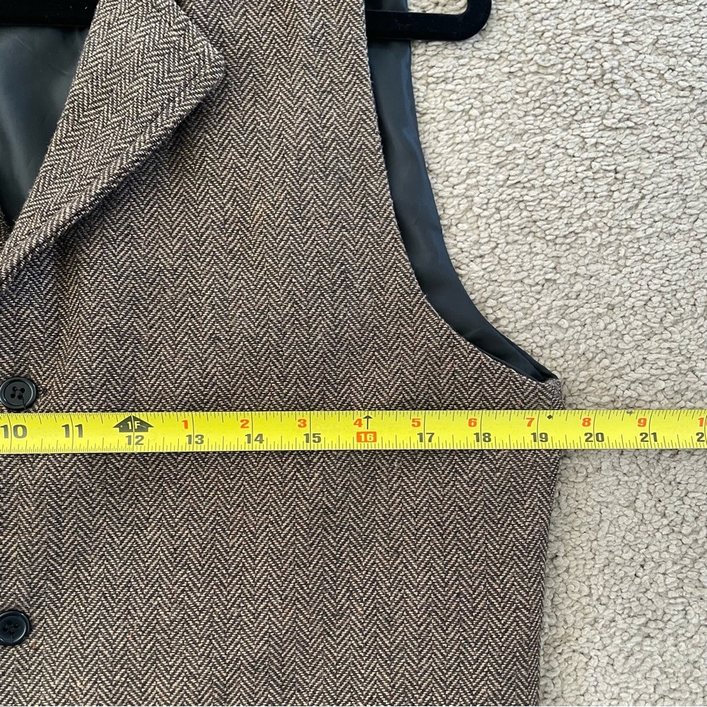 Brown Herringbone Women’s Vest S - Classic Tailored Style Academia Menswear - Picture 7 of 8